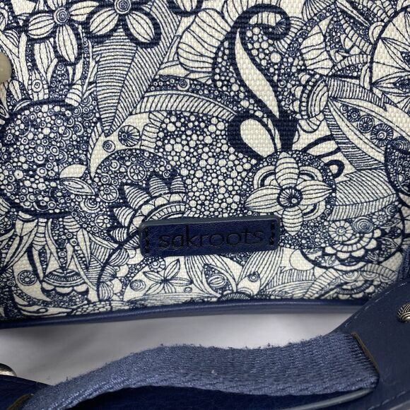 Sakroots Full Size Backpack Purse Bag Blue Cottagecore Travel Boho - Picture 6 of 13